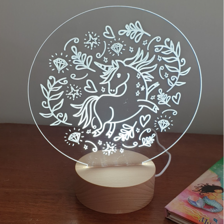 Round Beechwood Night Light